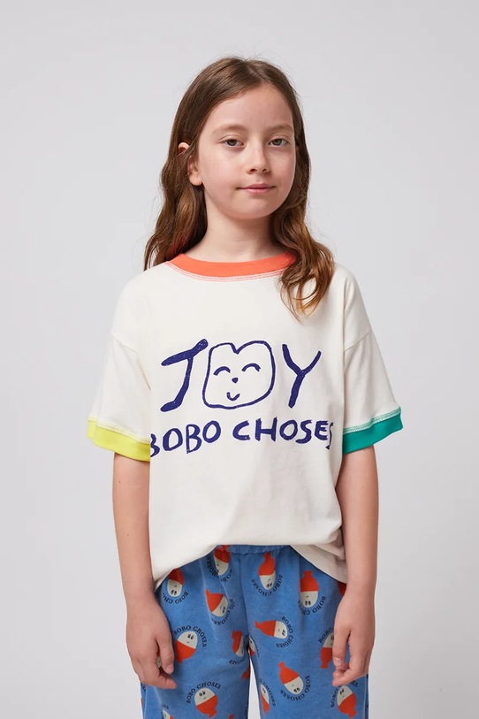 

Детская хлопковая футболка "Smiling" Bobo Choses, белый