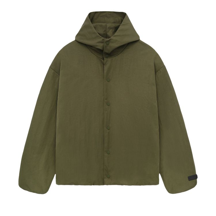 

Куртка Fear of God Essentials Textured Nylon Hooded Coaches Jacket Military, зеленый