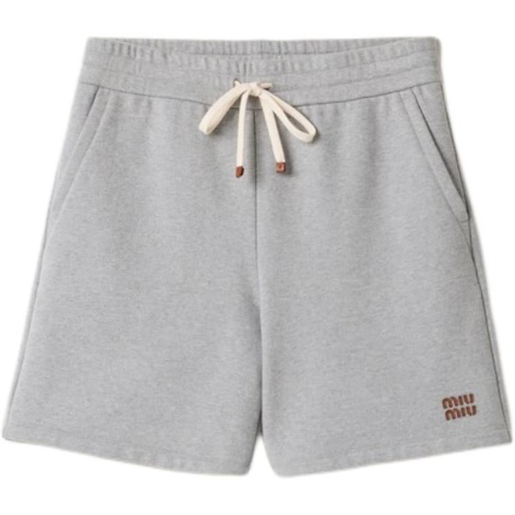 

Женские серые повседневные шорты MIU MIU, серый