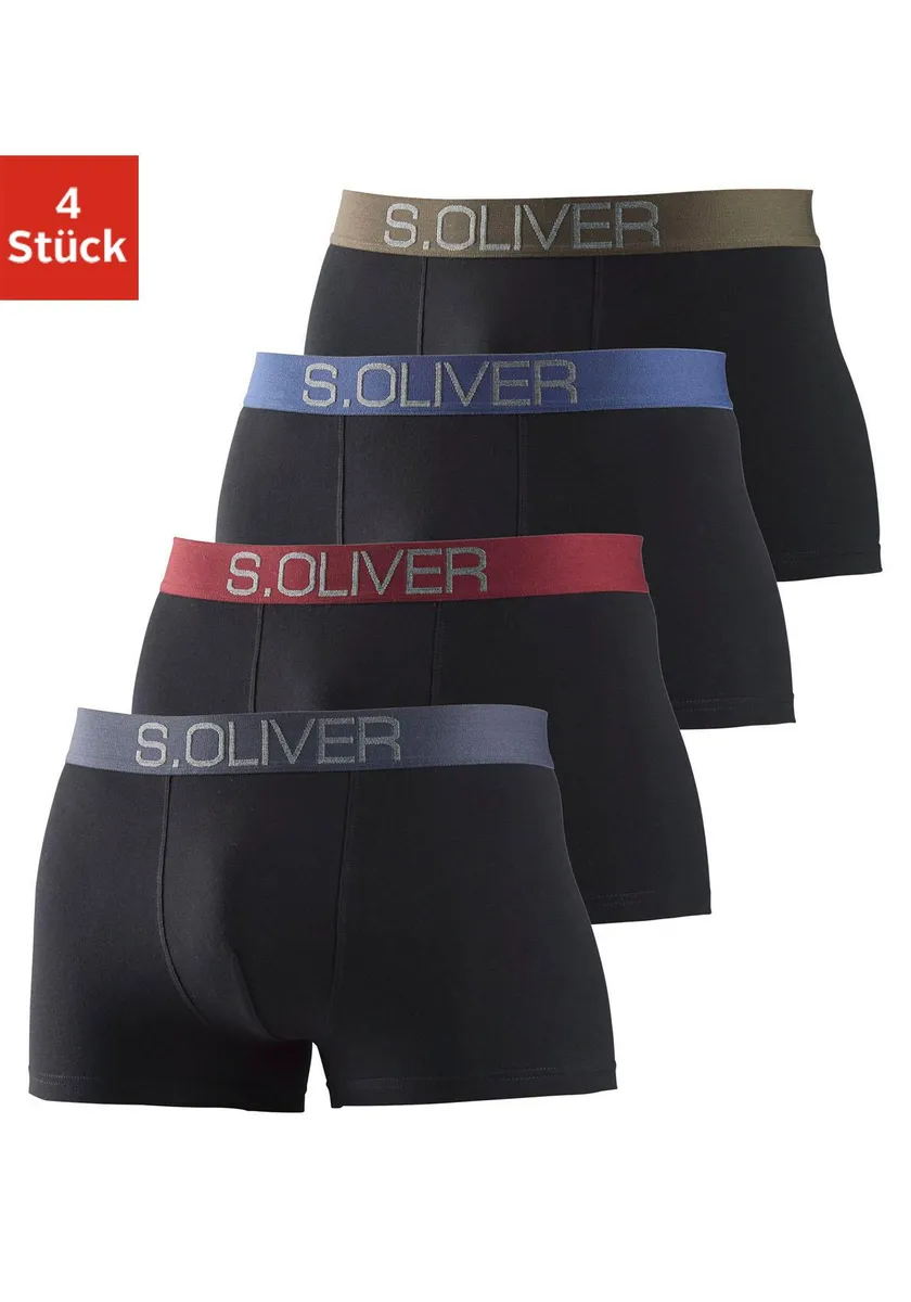 

S.Oliver Boxer "Боксеры мужские" (упаковка, 4 шт.), с контрастным тканым поясом, синий