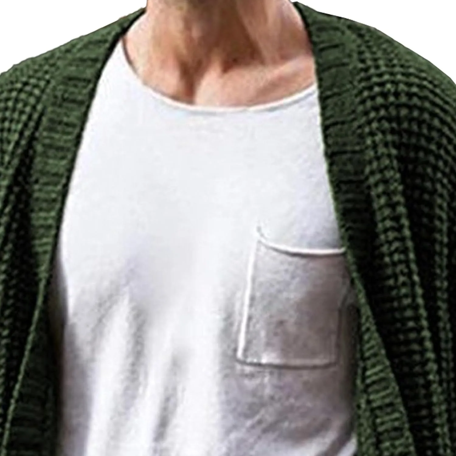 Мужской кардиган с открытой передней частью, slim fit, вязаный — фото 2