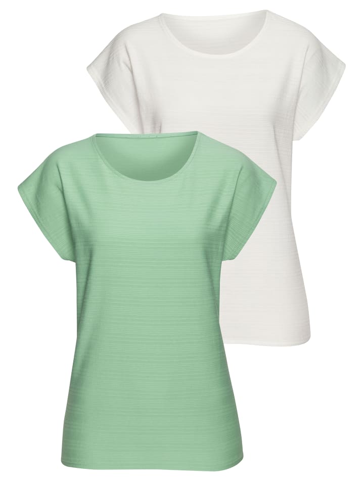 

Футболка зеленого и кремового цветов Vivance, Зеленый, Футболка зеленого и кремового цветов Vivance