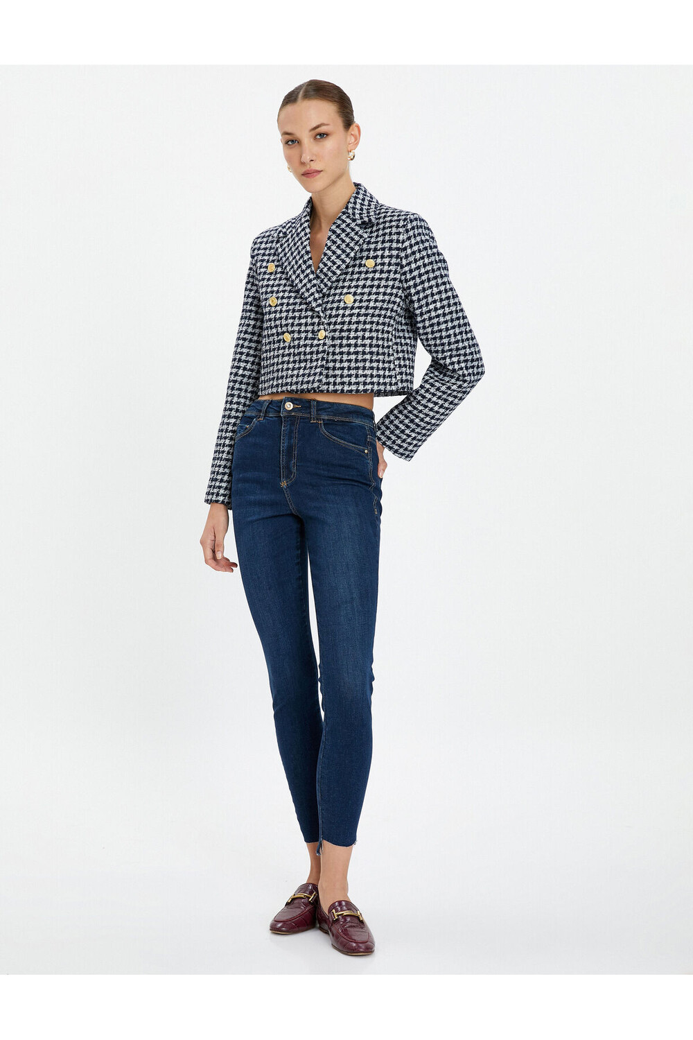 

Джинсы с высокой талией Slim Leg Slim Cut - Carmen Jean Koton, синий