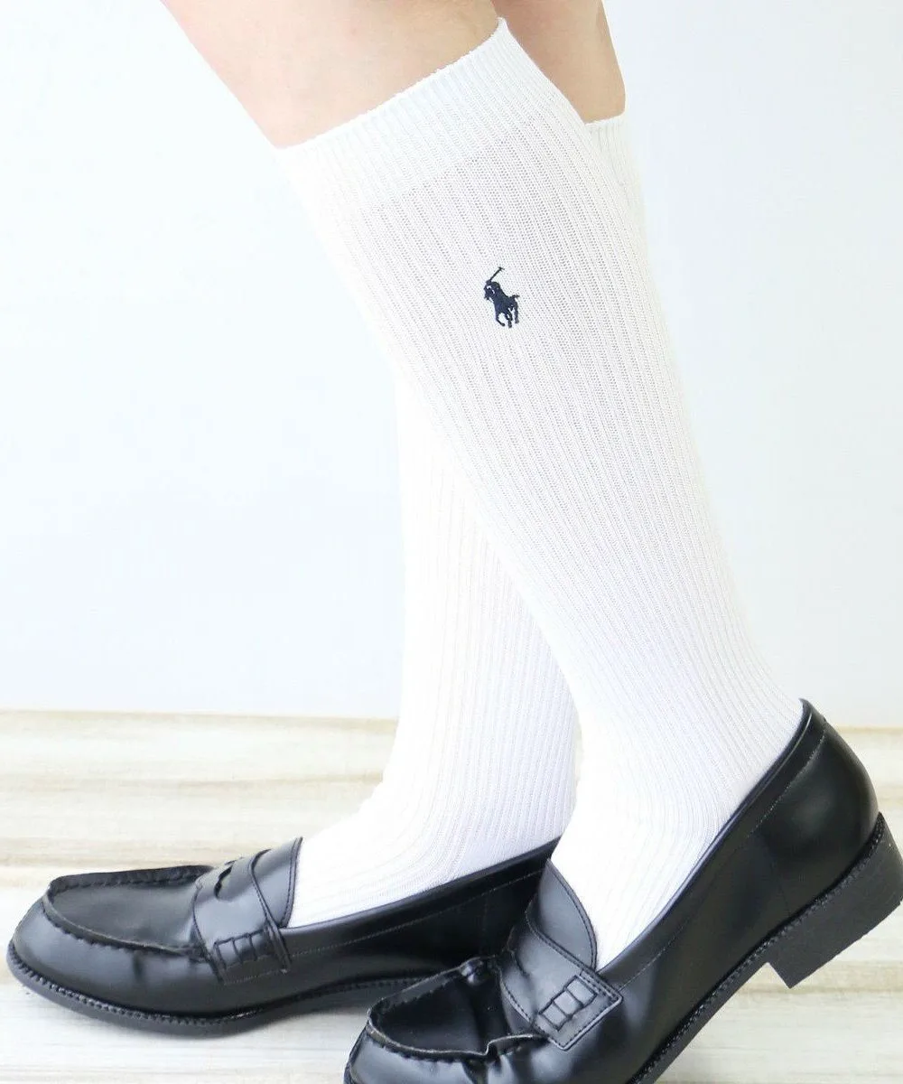 Школьные носки длиной 36 см, одноточечные Polo Ralph Lauren, White (Navy) — фото 2