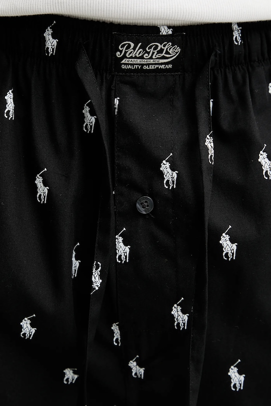 Хлопковые пижамные брюки Polo Ralph Lauren, черный — фото 4