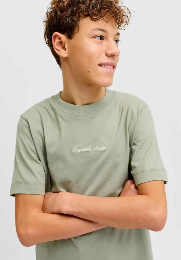 Футболка базовая Junior Jack & Jones Junior, морская трава — фото 4