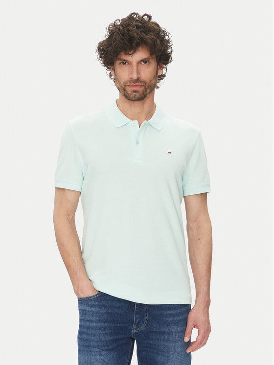 

Рубашка поло облегающего кроя DM0DM20226 Tommy Jeans, зеленый