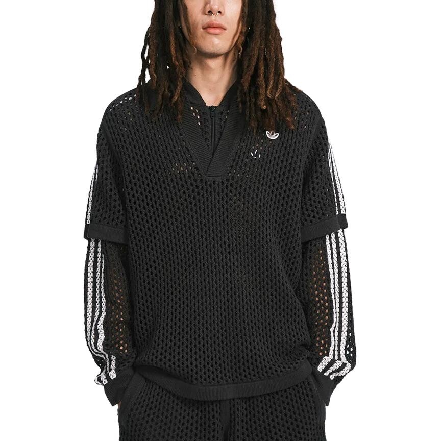 Рубашка поло Adidas X Edison Chen Crochet Adidas Originals, черный — фото 3