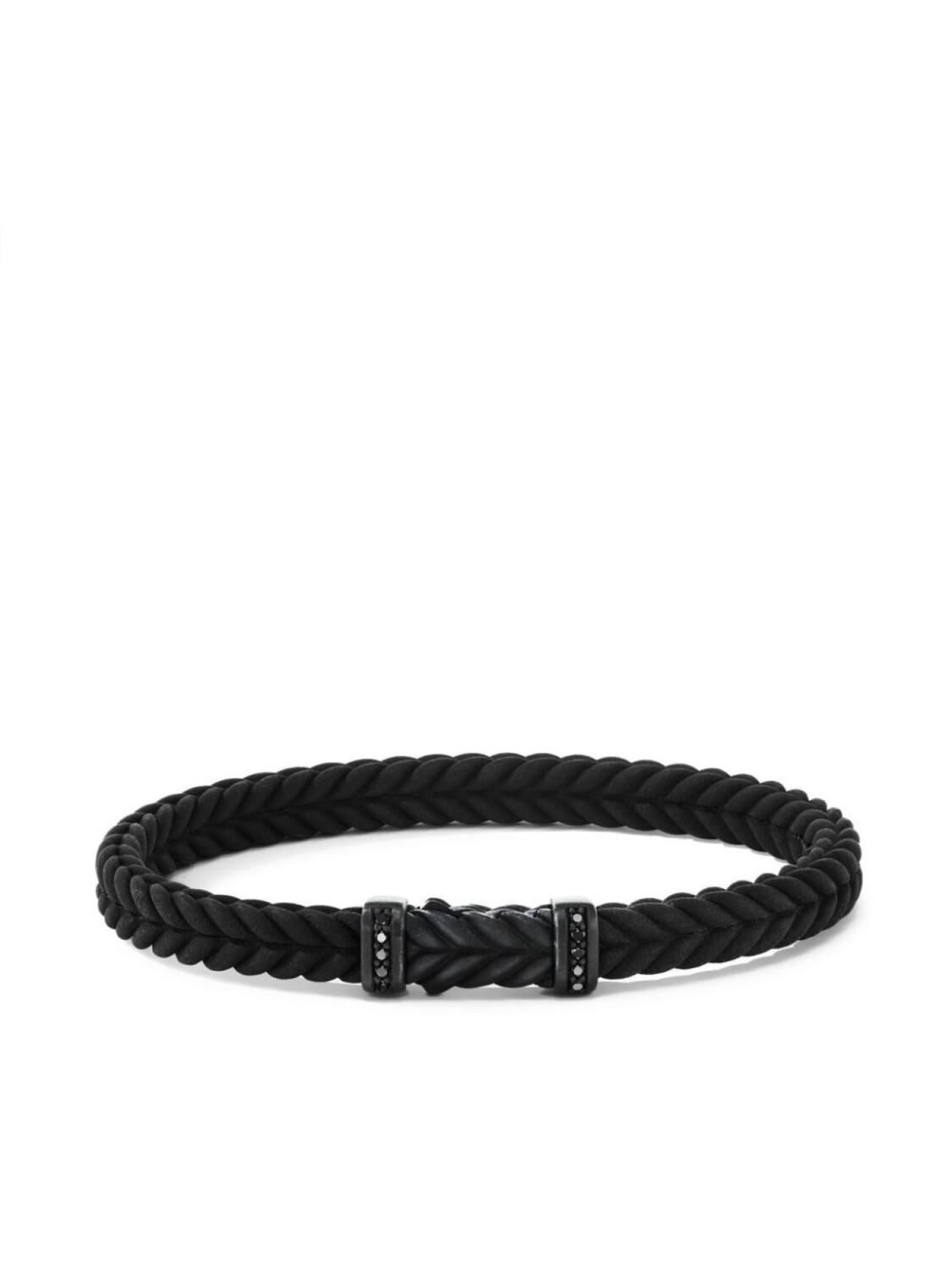 

Плетеный браслет Chevron с бриллиантами David Yurman, черный