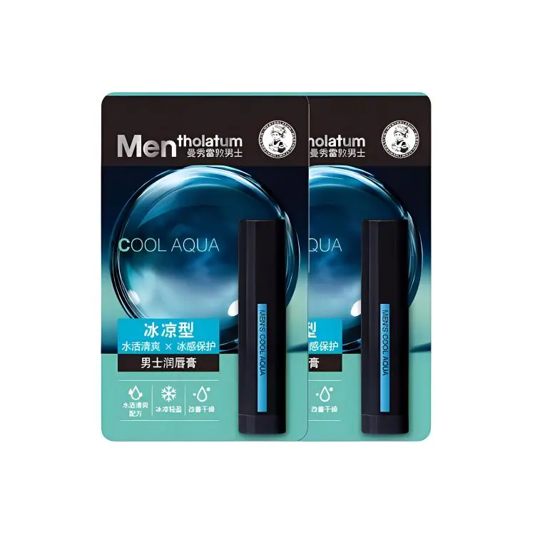 Мужской бальзам для губ Mentholatum Men's Cool Aqua Lip Balm, 3,5 г*2