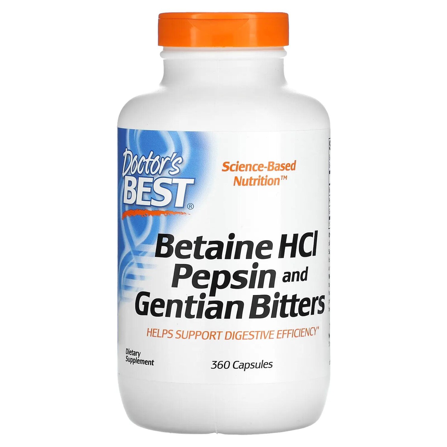 

Doctor's Best Горькая настойка из бетаина гидрохлорида пепсина и генцианы (Betaine HCl Pepsin & Gentian Bitters) 360 капсул