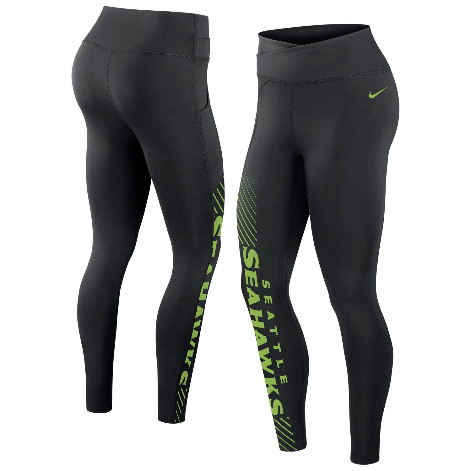 

Женские черные леггинсы-кроссоверы Nike Seattle Seahawks Yard Line Nike
