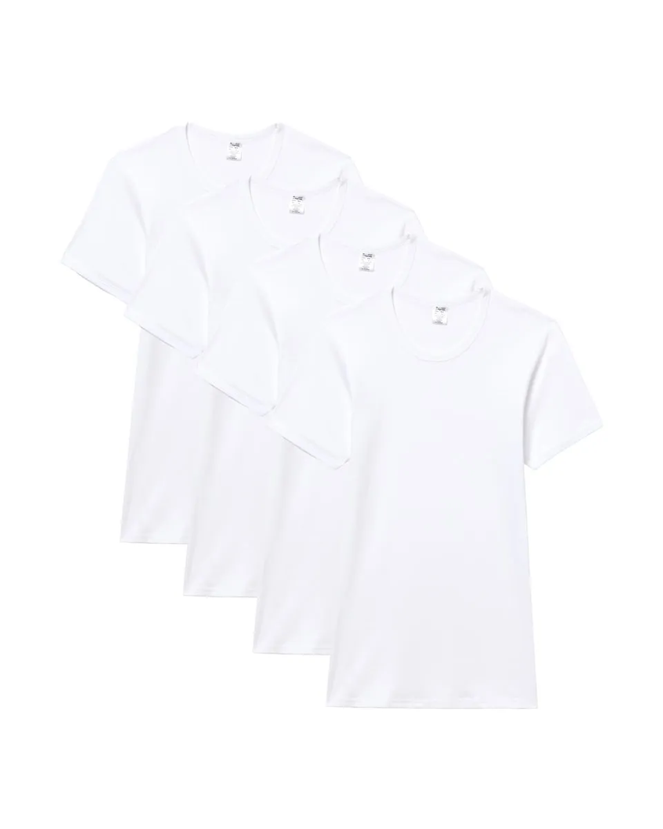 

Набор из четырех белых мужских футболок с коротким рукавом Abanderado