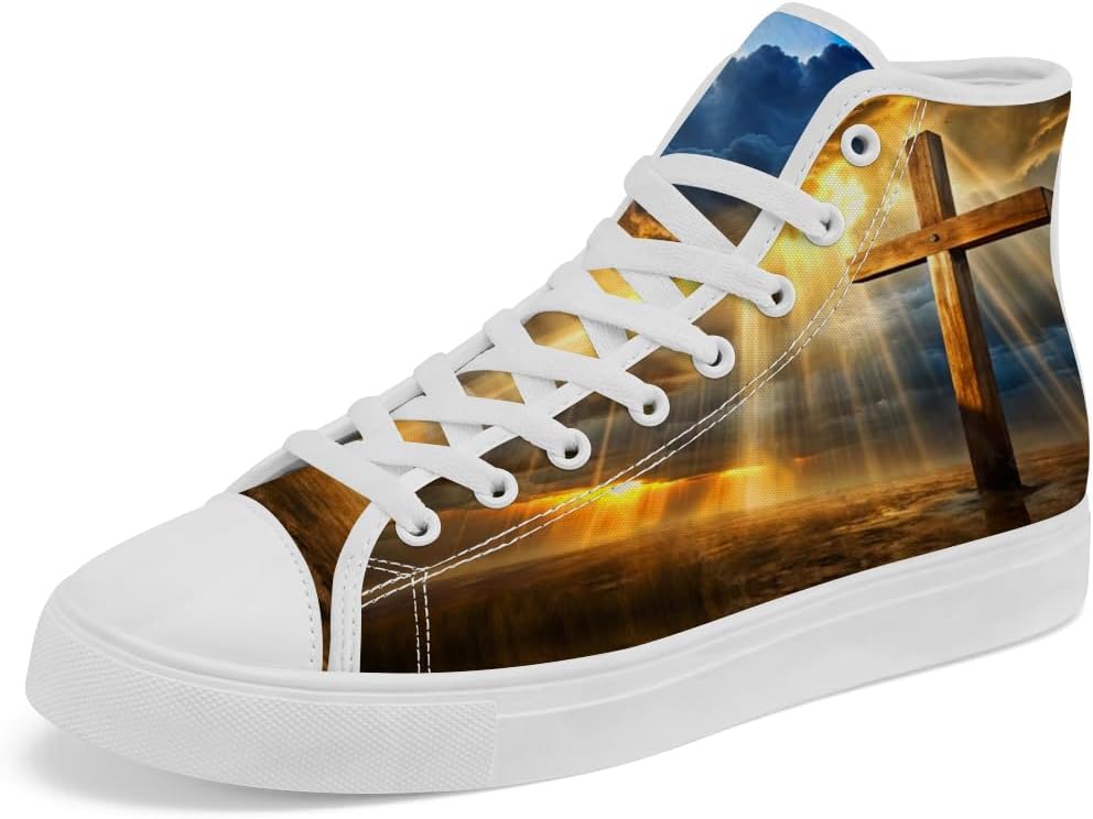 

Кеды на высокой подошве chebing Faith для женщин и мужчин, Faith Over Fear, высокие кроссовки на шнуровке, повседневная обувь, синий