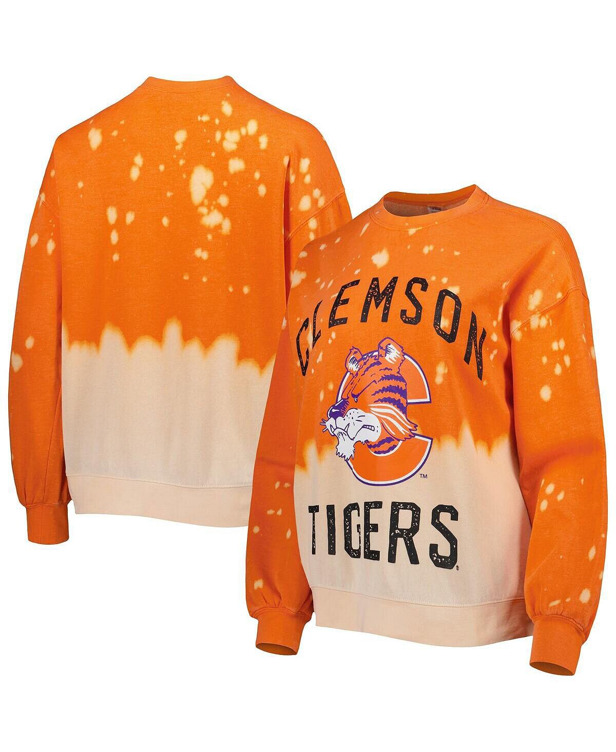 

Женский оранжевый свитшот-пуловер Clemson Tigers Twice As Nice с эффектом потертости Gameday Couture