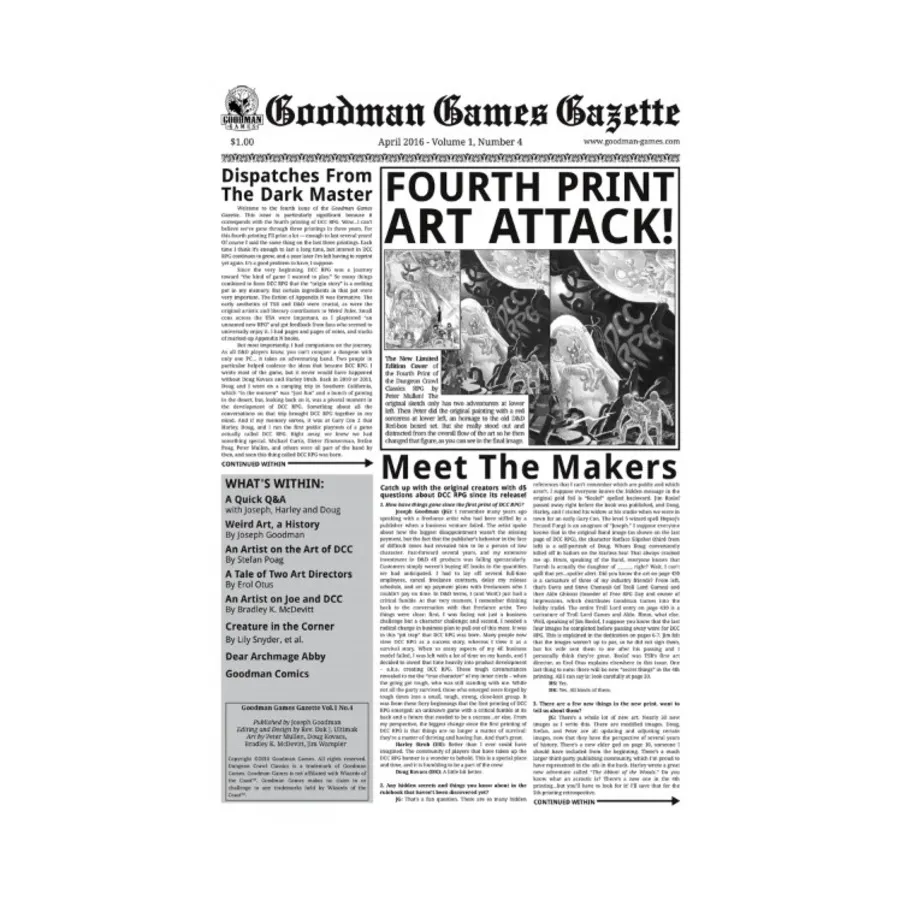 

Том. 1, №4 – апрель 2016 г., Goodman Games Gazette