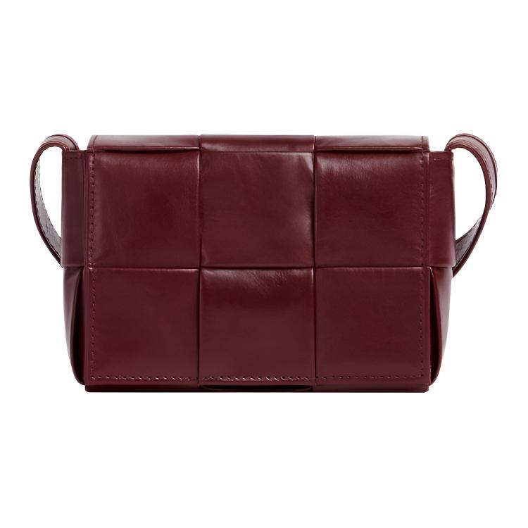 

Bottega Veneta Вощёная кожаная наплечная сумка кроссбоди мини мужская бордовая