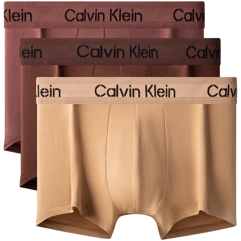 CALVIN KLEIN Vintage Maillard Collection Трусы мужские 3 шт, FZ4-Серо-фиолетовый/Чайно-коричневый/Молочный белый — фото 2
