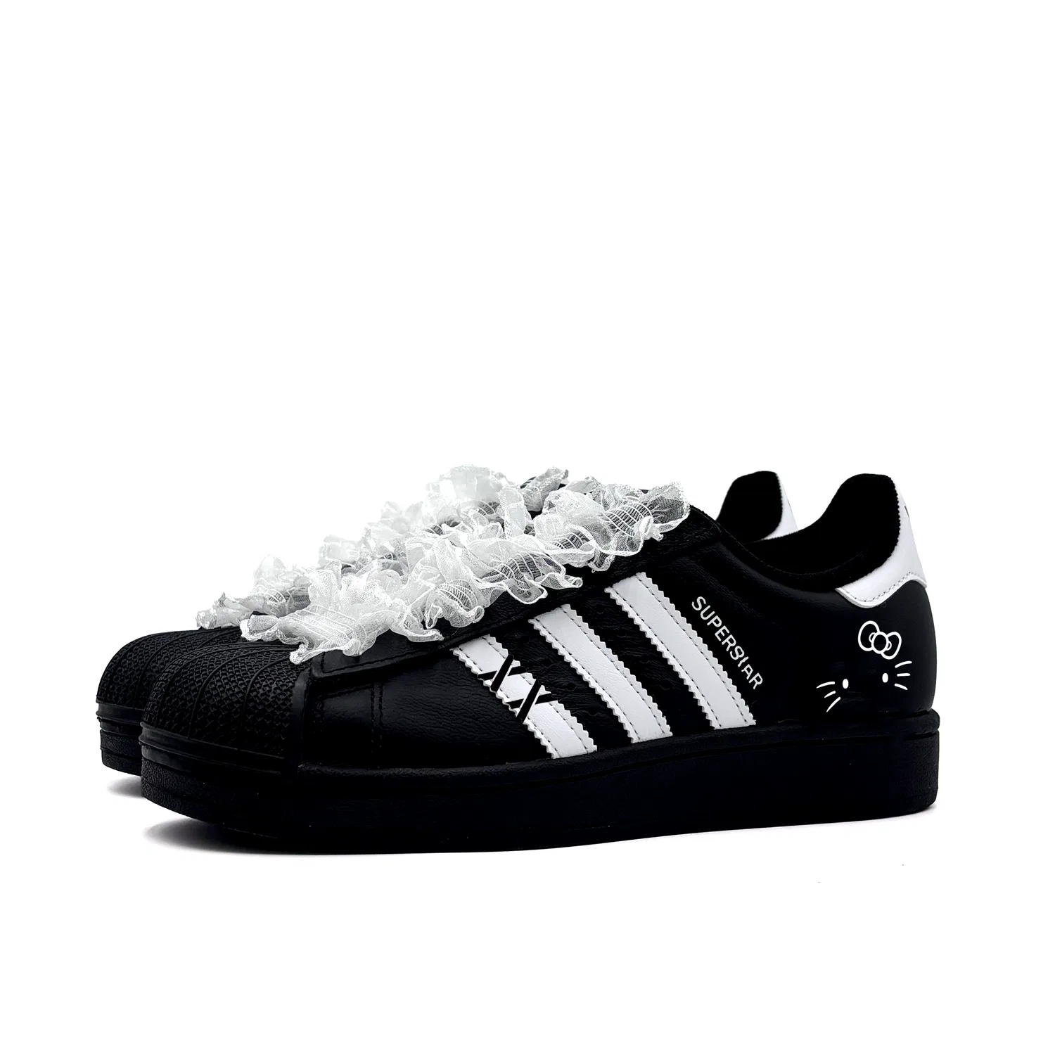Кроссовки детские Superstar 2 Meowth Kitten Adidas Originals Black White — фото 4