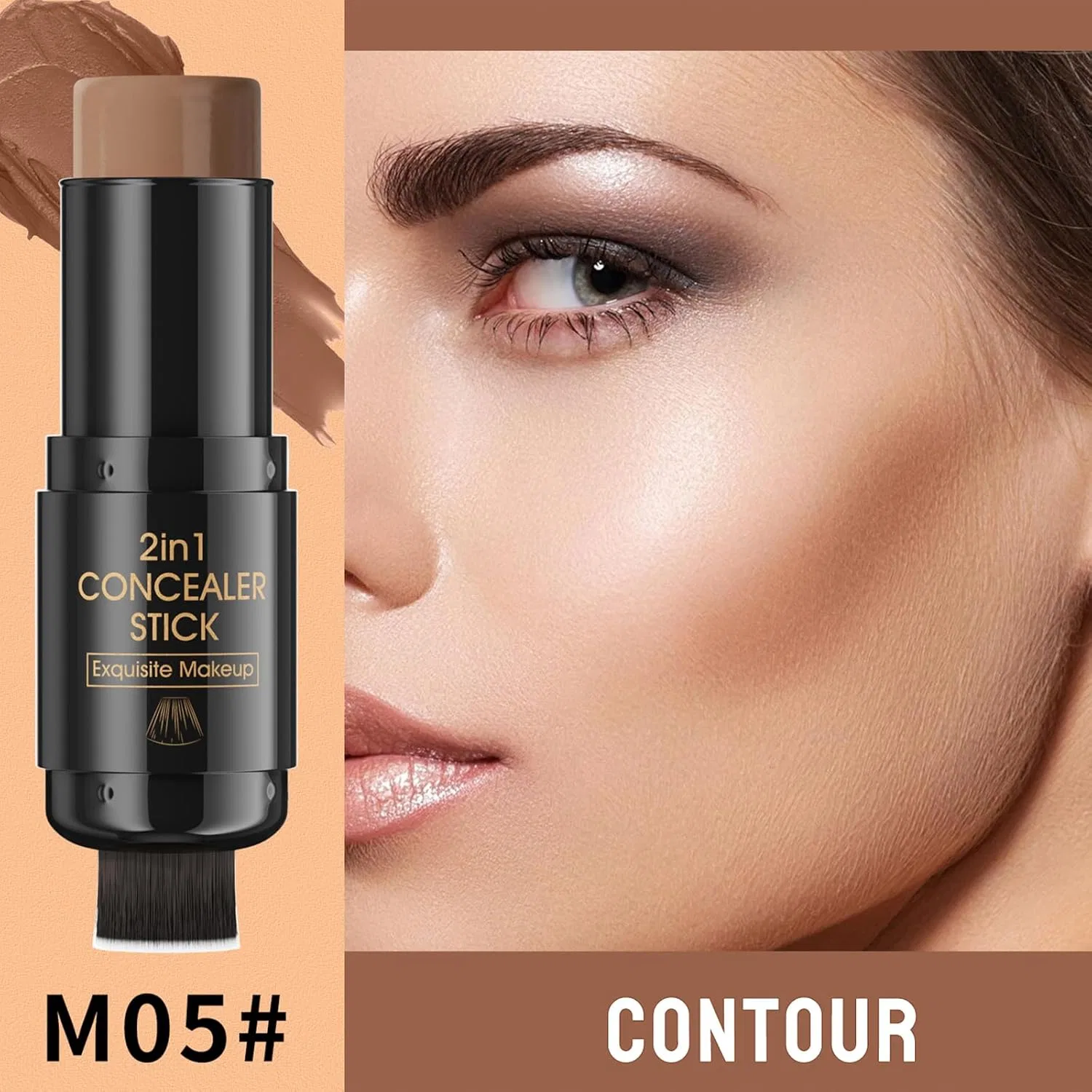 Стик для контуринга и хайлайтера 2-в-1 «Contour+Highlighter Stick» Zukzythepsor, Mocha — фото 2