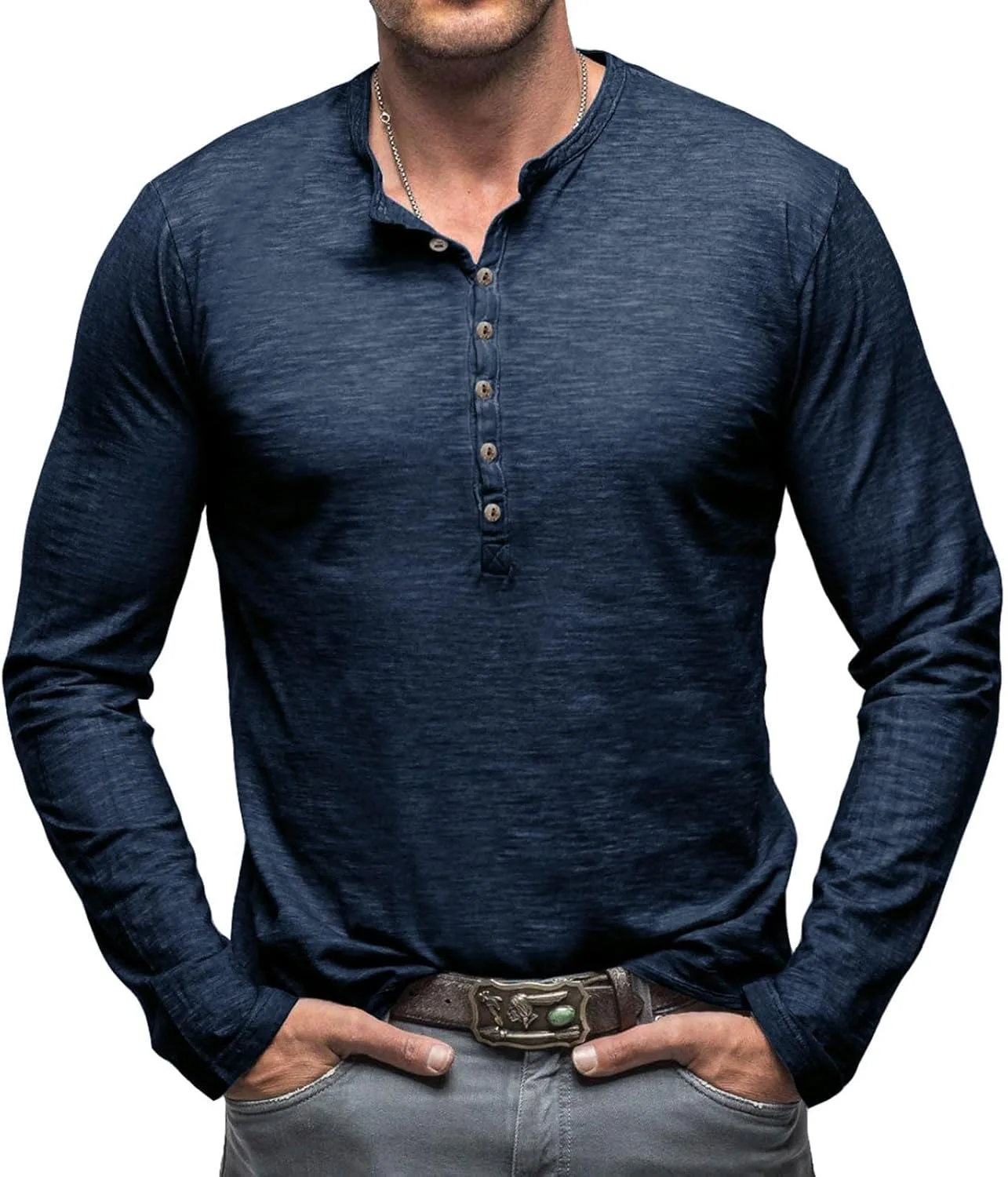 Мужская футболка-поло с длинным рукавом Casual Lightweight Slim Fit — фото 2