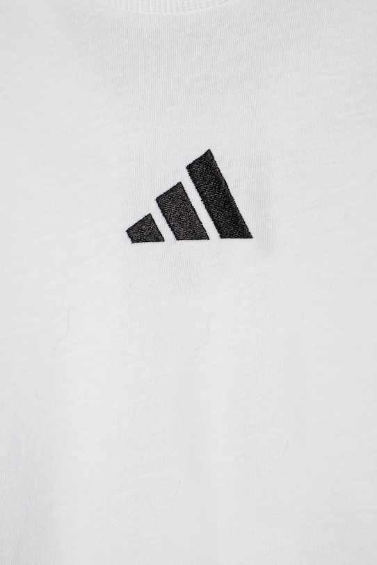 Детская хлопковая футболка Adidas, белый — фото 4