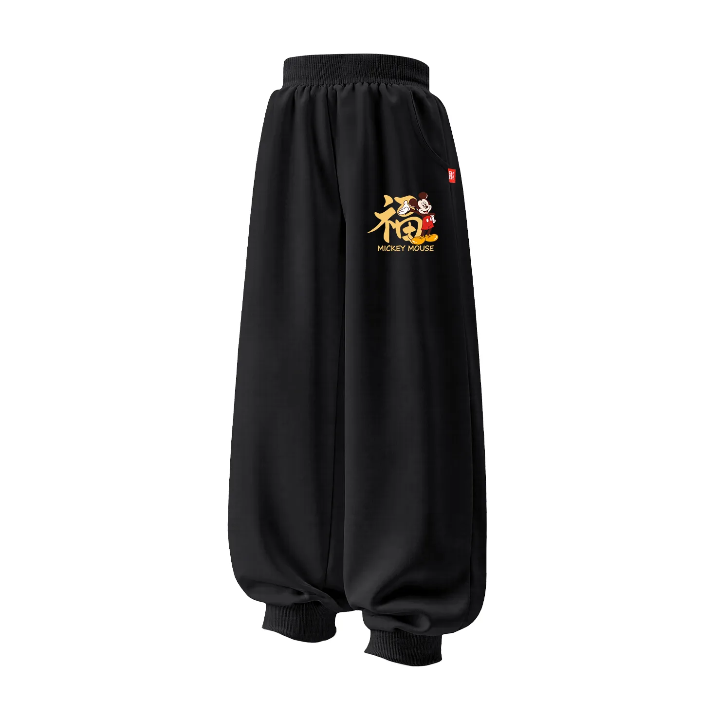 Детские вязаные спортивные штаны Disney, [Thickened and Fleece-Lined]De Fu to Qi K Graphite Gray — фото 3