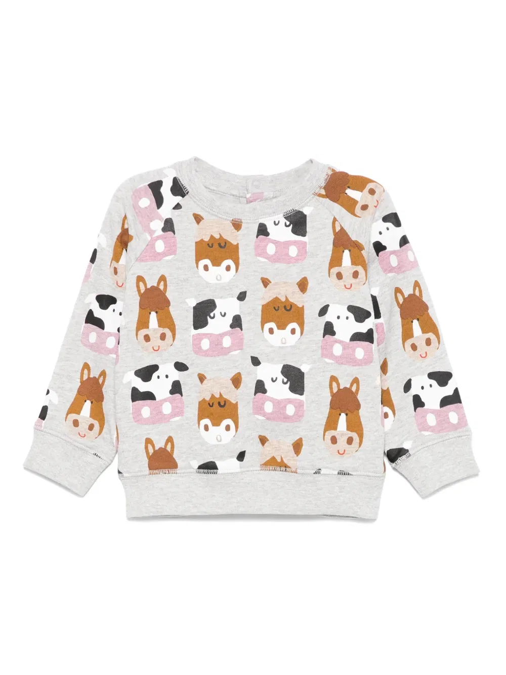 Толстовка с коровьим принтом Stella Mccartney Kids, серый