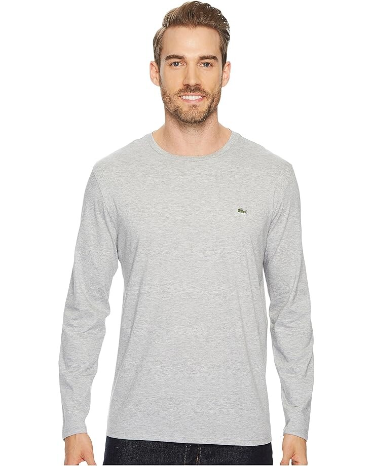 

Футболка Lacoste Long Sleeve Pima Jersey Crew Neck, цвет Silver Chine