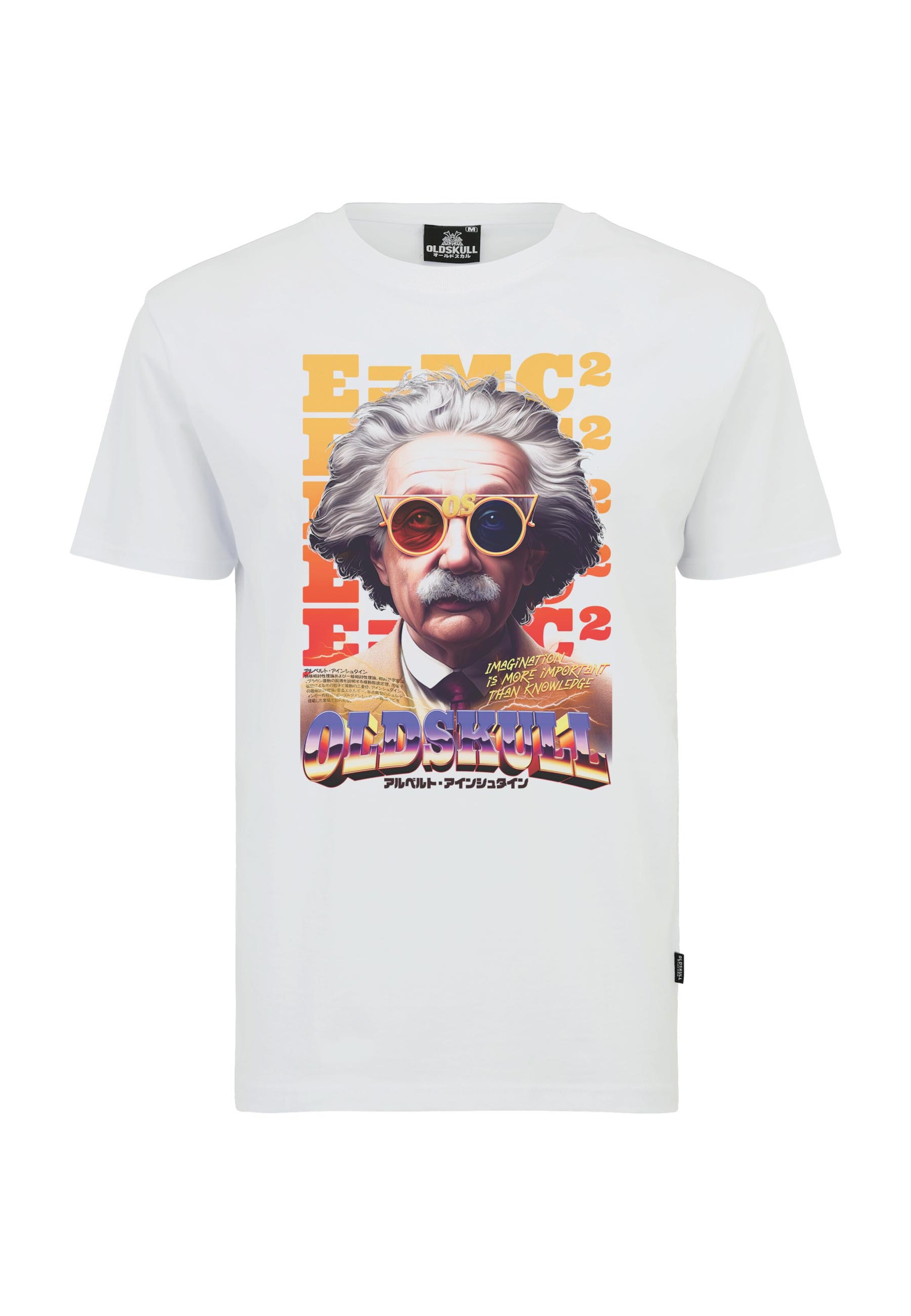 

Oldskull Футболка 'Wrldvibe Einstein Graphic' в белом цвете