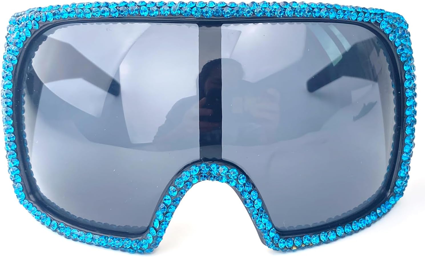 

Крупные цельные солнцезащитные очки со стразами для женщин, модные трендовые солнцезащитные очки в большой оправе, солнцезащитные очки-маски с бриллиантами для женщин mincl, Black