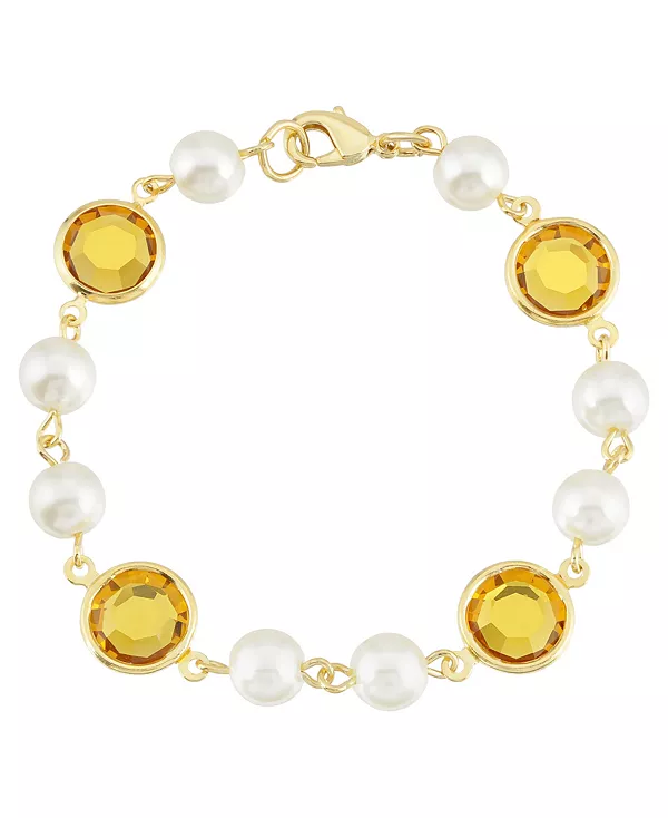 

Браслет из золотистого искусственного жемчуга с желтыми канавками 2028, yellow
