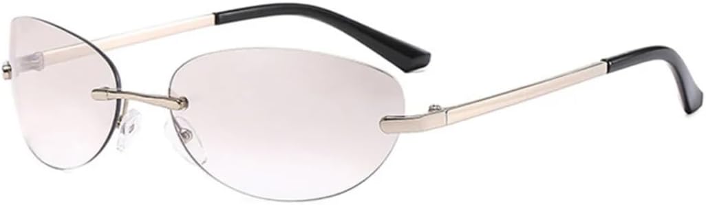 

Солнцезащитные очки с защитой UV400 | Без оправы, «кошачий глаз», цветные линзы | Для женщин и мужчин, для занятий спортом на открытом воздухе и вождения DSVIGF, Silver-clearsilver