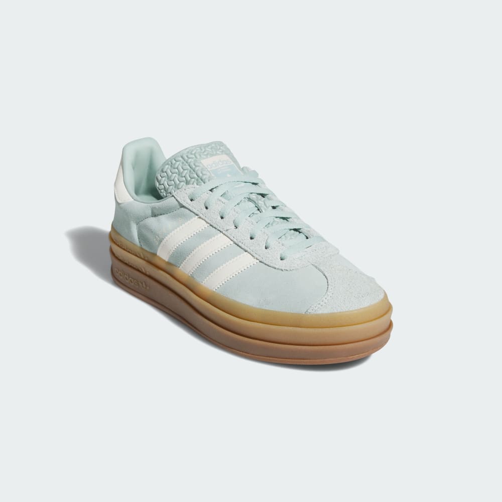 Кроссовки Adidas Gazelle Bold Shoes, цвет Ash Green/Off White/Gum — фото 4
