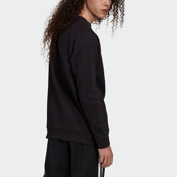 Толстовка Men's adidas originals Tresoil Crew Large Logo Sports Pullover Round Neck Black, черный — фото 4