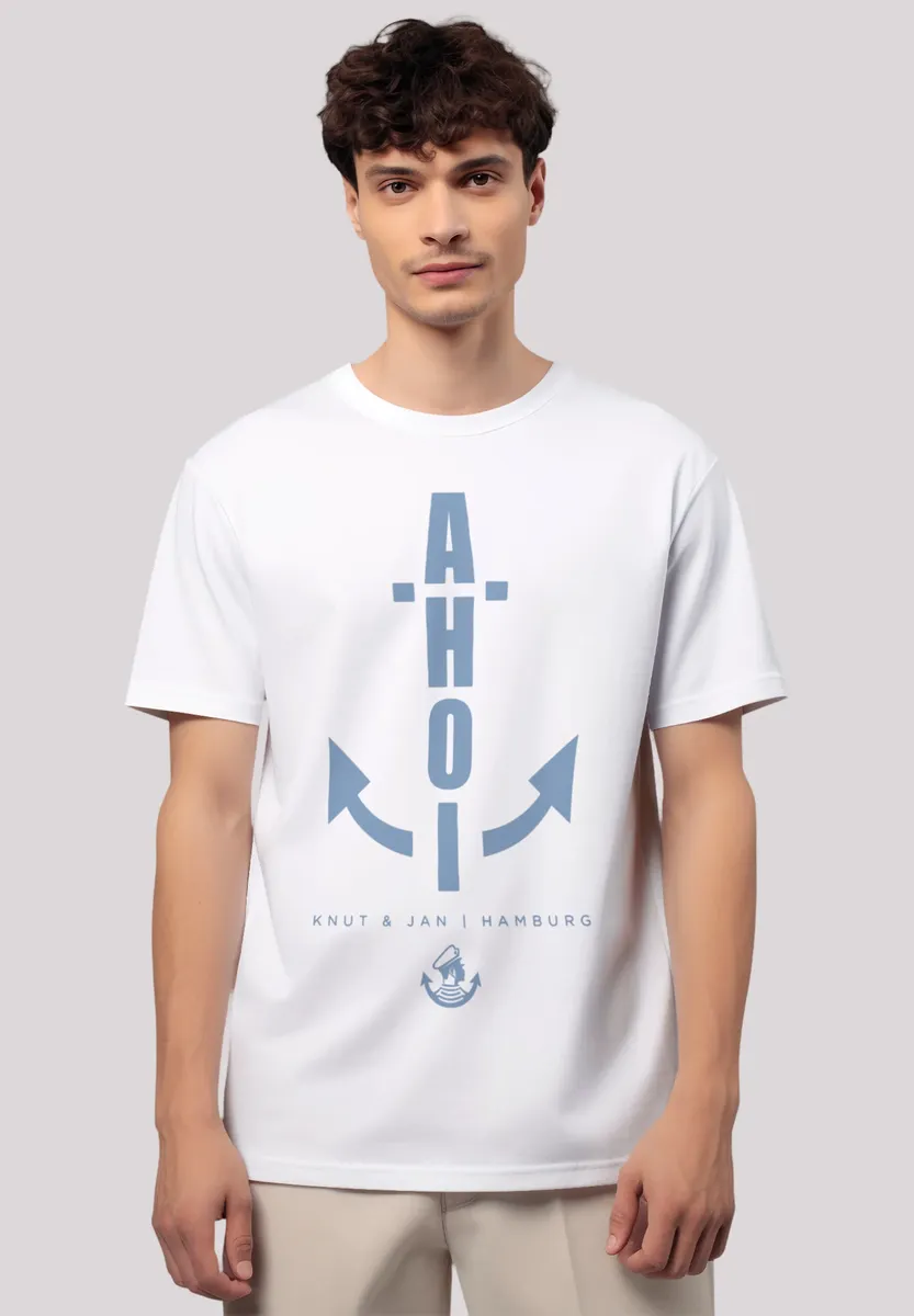 

F4NT4STIC Футболка "Ahoi Anker Blau Knut & Jan Hamburg", премиум качество, белый
