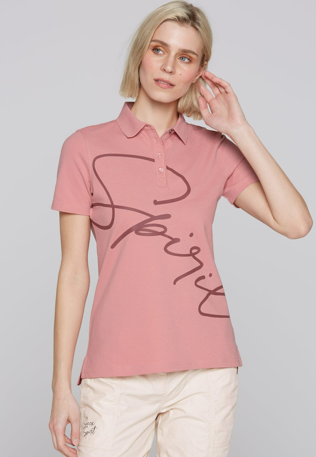 

Рубашка поло KURZARM MIT LABEL PRINT Soccx, светло-красный