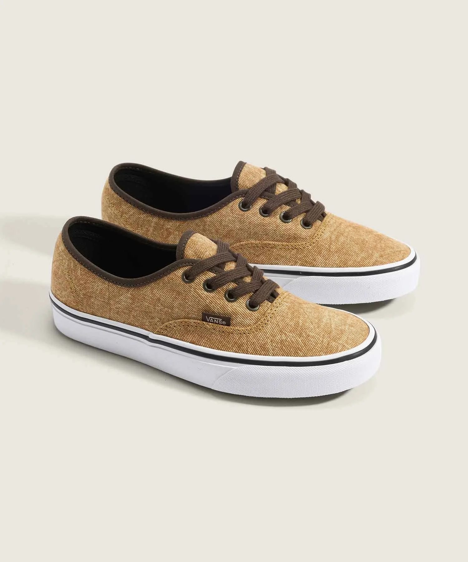 Унисекс кеды из канваса Authentic VANS хаки-коричневые — фото 2