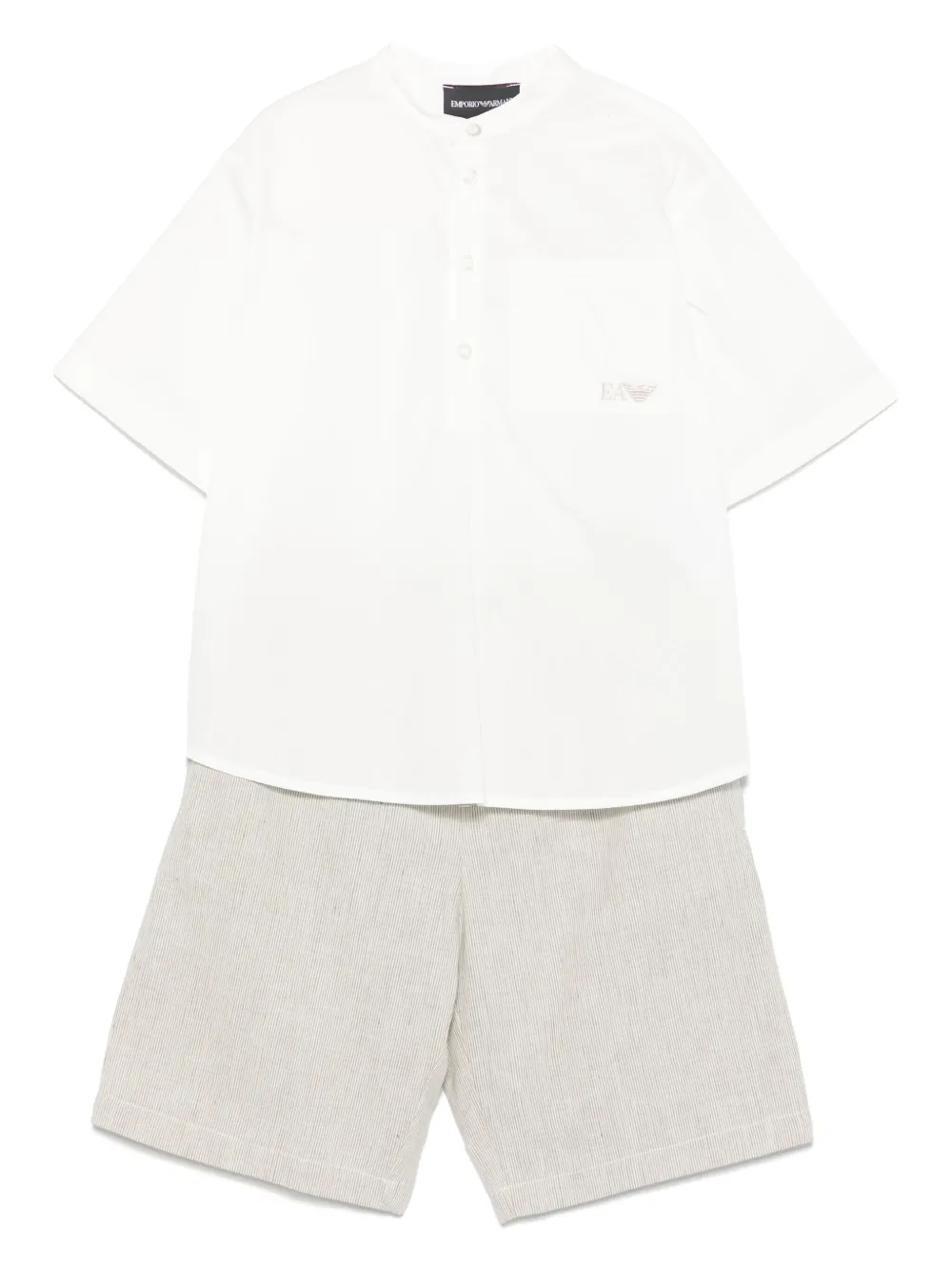 

Комплект из футболки и шортов с вышитым логотипом Emporio Armani Kids, нейтральный