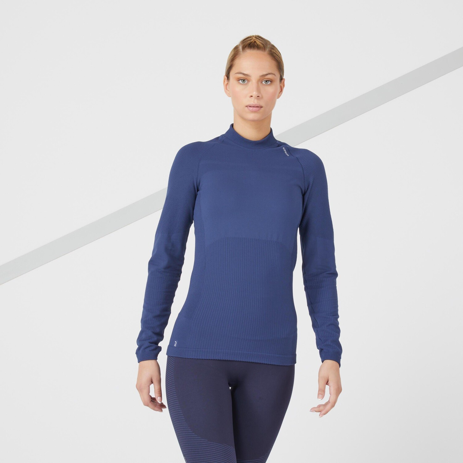 Бесшовная беговая футболка с длинными рукавами Decathlon Kiprun Skincare Kiprun, синий