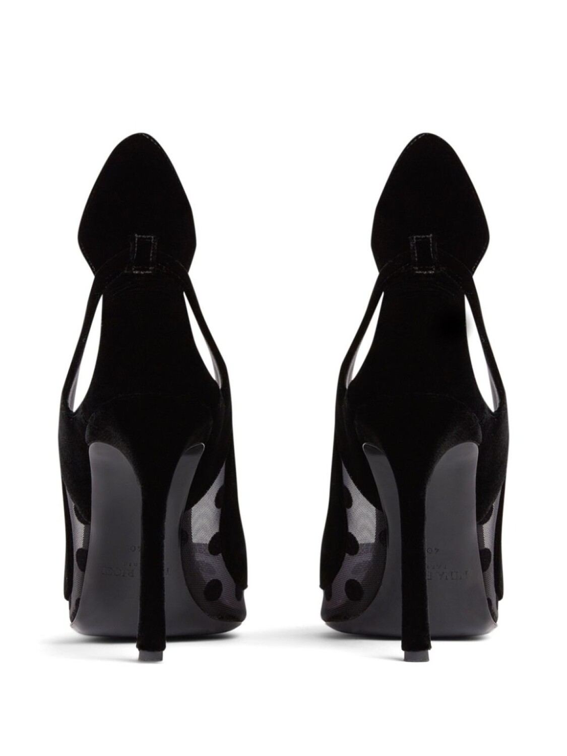 Туфли-лодочки в горох Nina Ricci, черный — фото 4