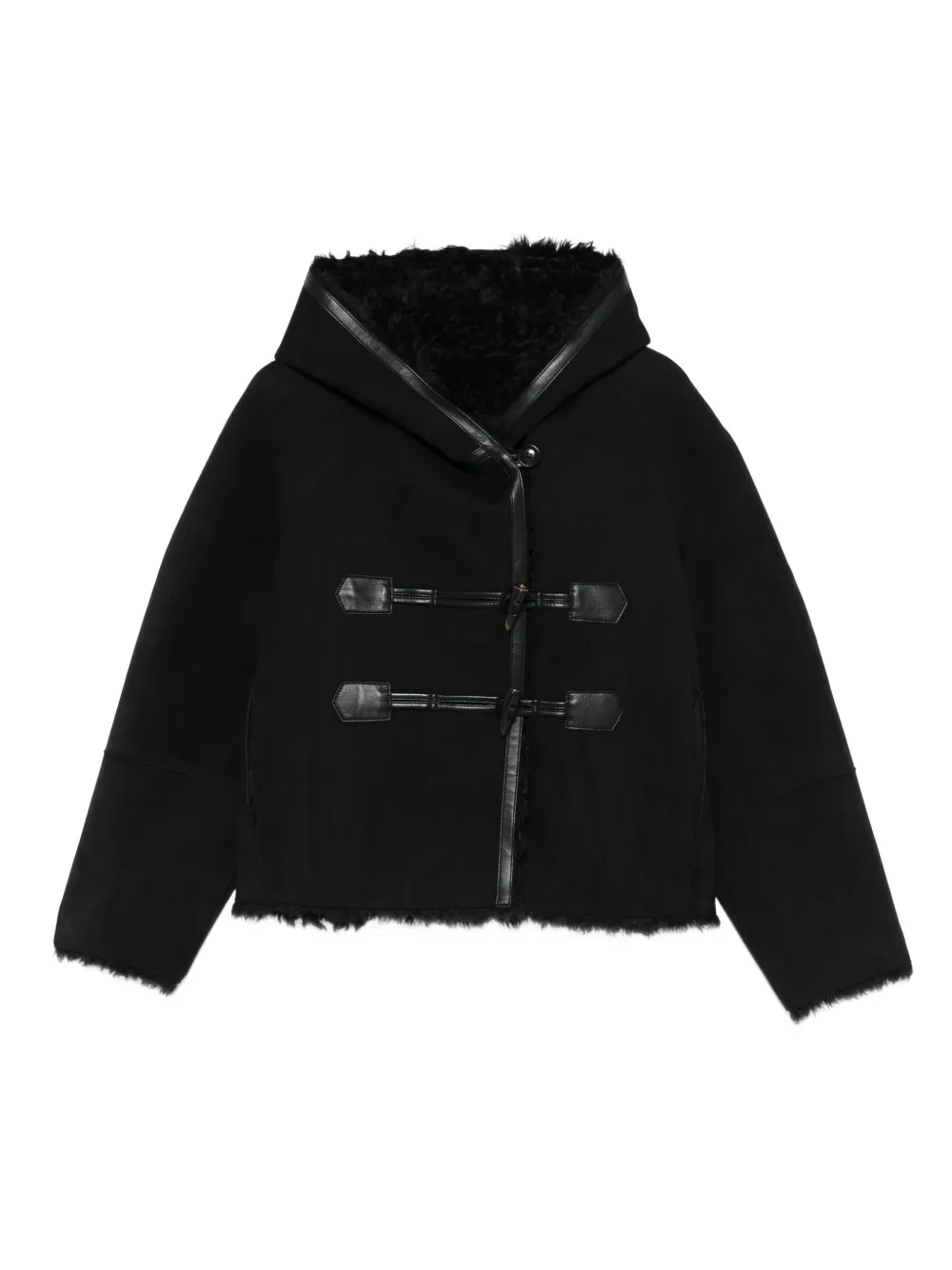 

Пальто с капюшоном и застежкой тогл Low Classic, черный