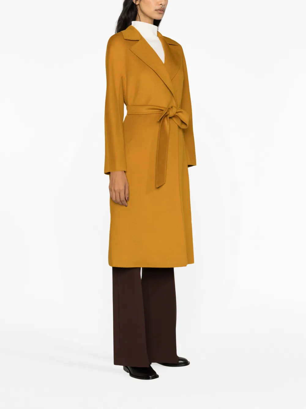 Трикотажное пальто с поясом Max Mara, оранжевый — фото 3