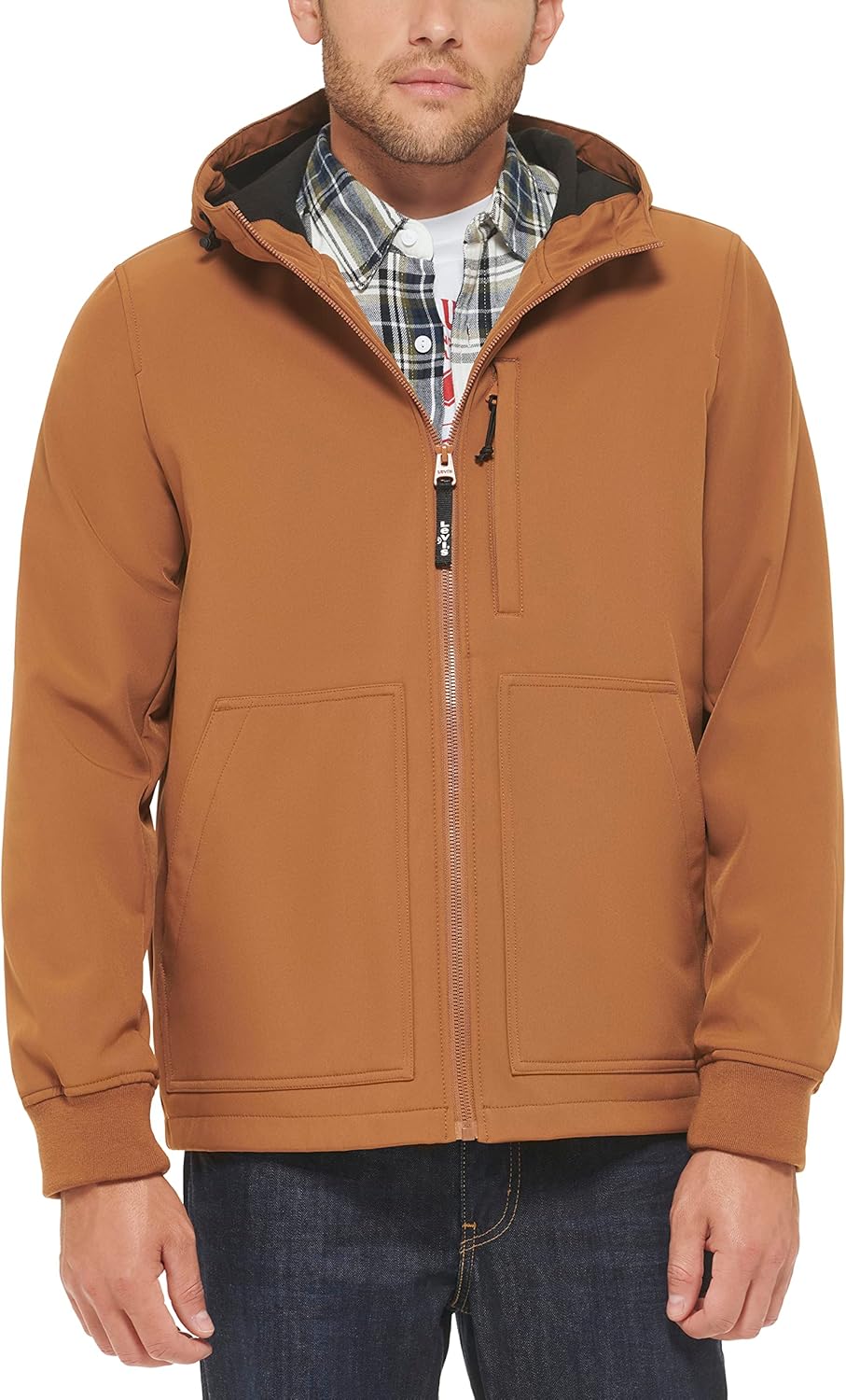 

Мужская водонепроницаемая куртка-толстовка с капюшоном из мягкого материала Levi's для трейлраннинга, Brown
