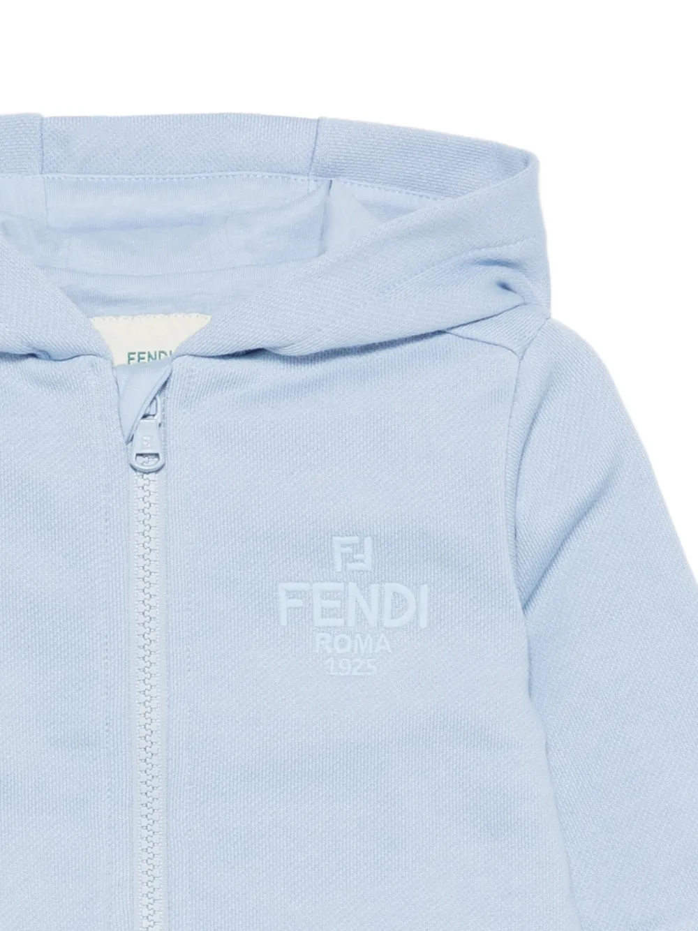 Худи на молнии с вышитым логотипом FENDI KIDS, синий — фото 3