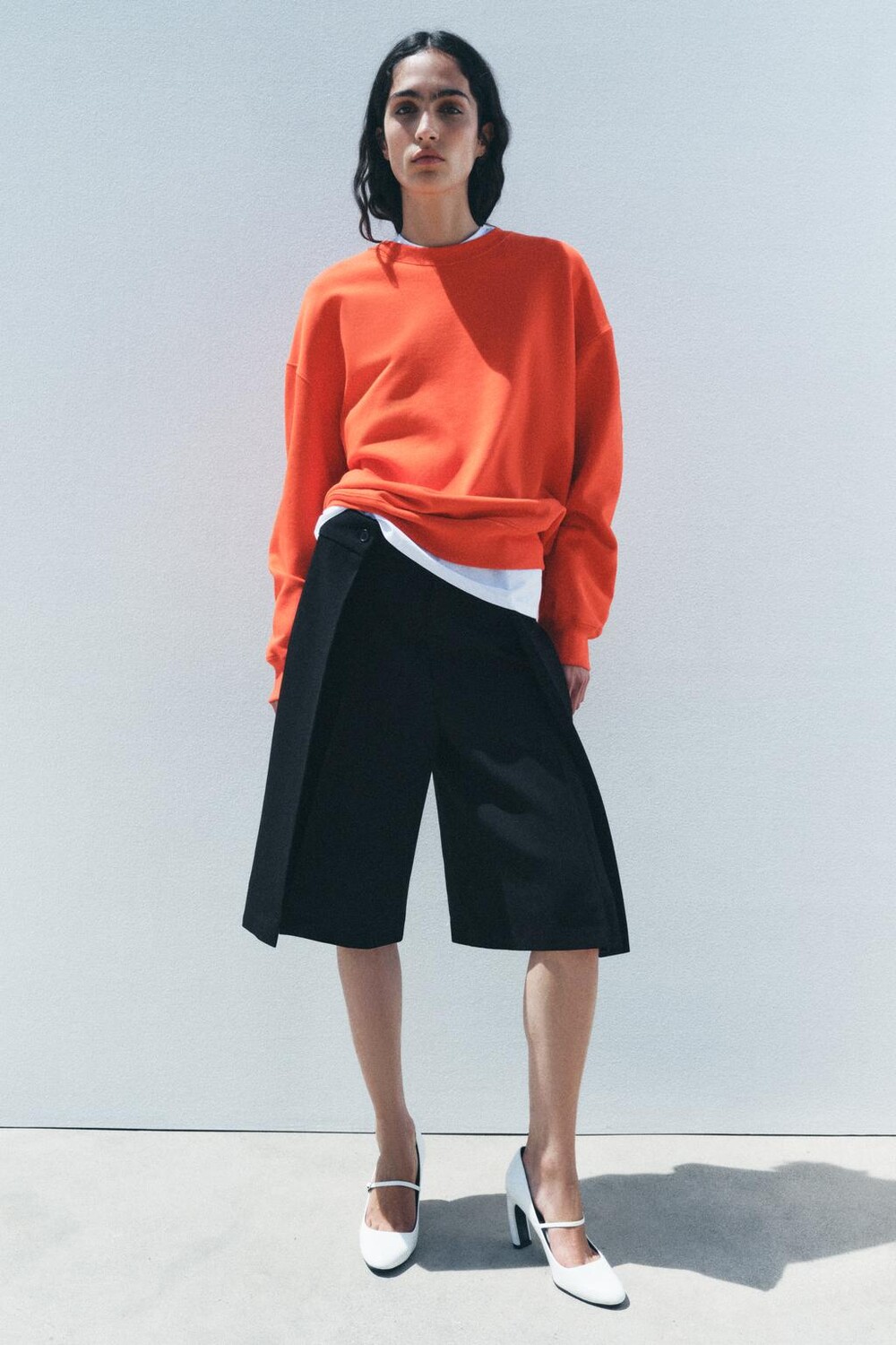 

Мягкая тяжелая хлопковая толстовка ZARA, ярко-красный