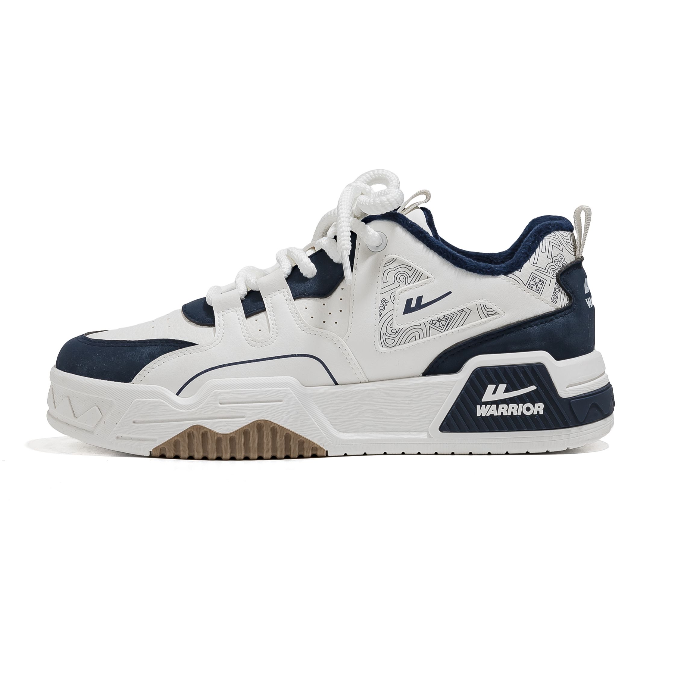 

WARRIOR Низкие скейтерские кроссовки мужские белый темно-синий