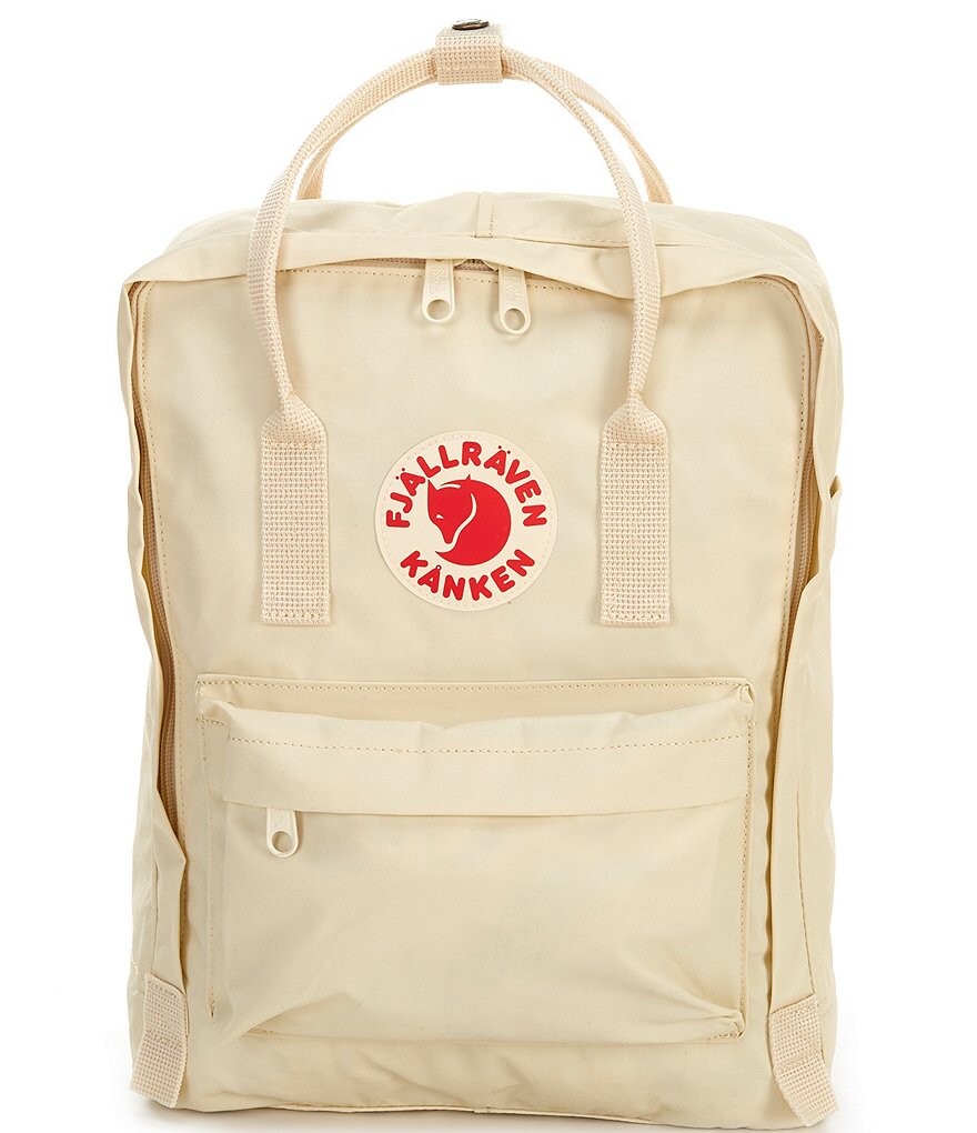 

Водостойкий хлопковый трансформируемый рюкзак Fjallraven с нашивкой-логотипом Kanken и застежкой-молнией, бежевый