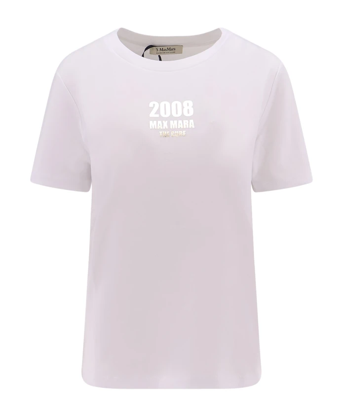

Футболка с круглым вырезом и принтом спереди. Max Mara, белый
