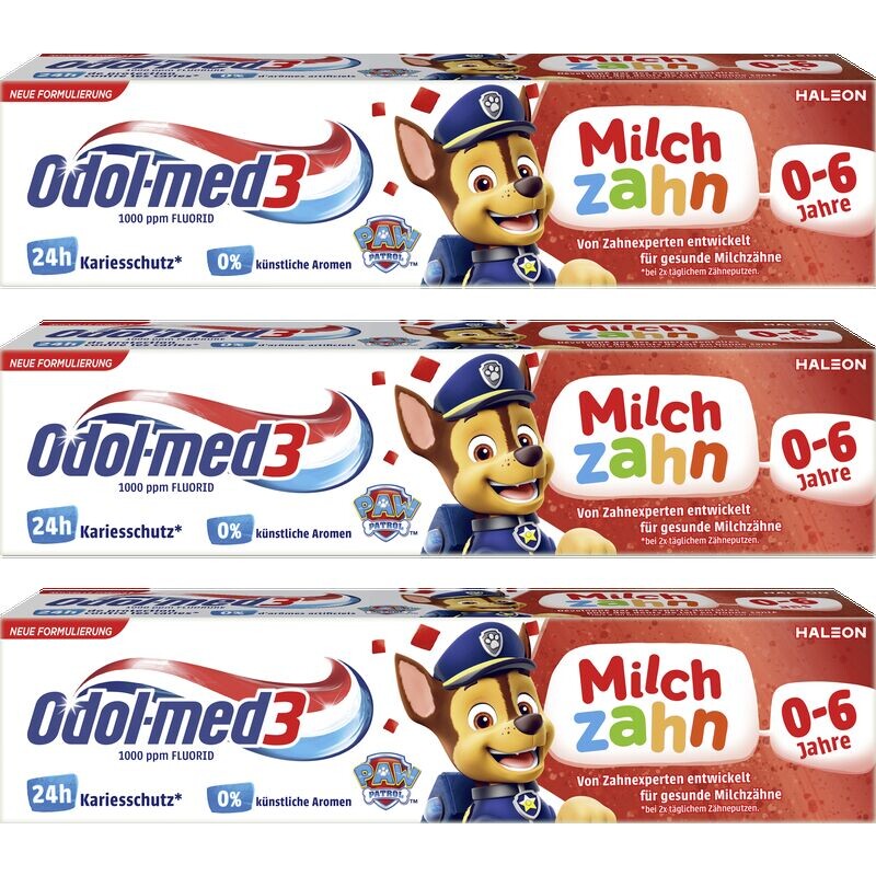 

3x50 мл зубная паста для молочных зубов до 6 лет Odol med3, 150 ml